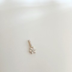 14k Gold And Cubic Zirconia Vintage Chain Floral Star Pendant