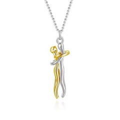 Hugging Couple Necklace Pendant Chain Choker Jewelry Gift for Men Women Lovers