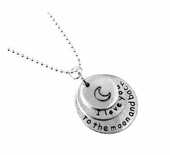 I Love You To The Moon And Back Silver Charm 3 pc Pendant Ball Chain Necklace