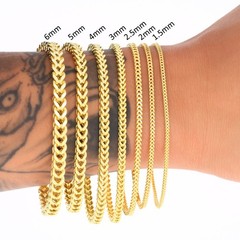 10k Yellow Gold 1.5mm-6mm Franco Box Necklace Bracelet Chain Mens Womens 7″- 30″