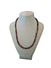 brown gemstone necklace with rondelle 4mm spacers and lobster clasp